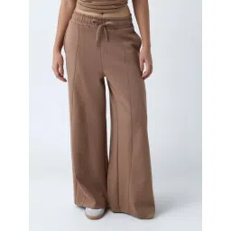 studiofit women Studiofit by Westside Brown Solid High-Rise Track Pants-picture-13