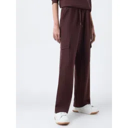 studiofit women Studiofit by Westside Dark Brown High-Rise Cargo Track Pants-picture-32