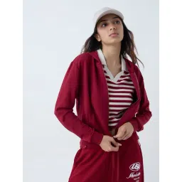 studiofit women Studiofit by Westside Maroon Solid Hoodie-picture-29