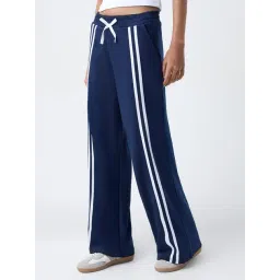 studiofit women Studiofit by Westside Navy Striped High-Rise Track Pants-picture-28