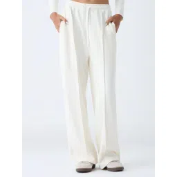 studiofit women Studiofit by Westside Off-White Solid High-Rise Pants-picture-18