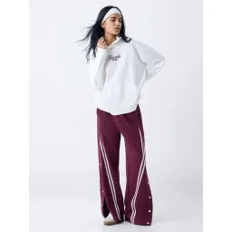 studiofit women Studiofit by Westside Off-White Text Design Cotton Hoodie-picture-19