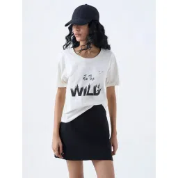 studiofit women Studiofit by Westside Off-White Text Printed Cotton T-Shirt-picture-20