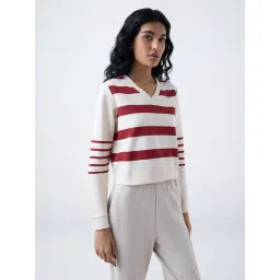 studiofit women Studiofit by Westside Rust Striped Cotton-Blend T-Shirt-picture-39