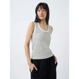 studiofit women Studiofit by Westside White Striped Tank Top-picture-27