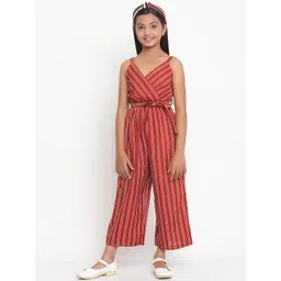 Stuffie Land Girls Red & White Printed Basic Jumpsuit-picture-17