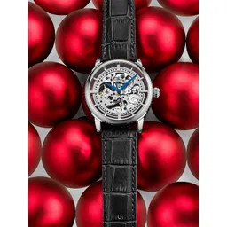 STUHRLING ORIGINAL Men Skeleton Dial & Stainless Steel Textured Straps Analogue Automatic Motion Powered Watch-picture-34