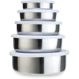 stupefying Stainless Steel Mixing Bowl 5Pcs Stainless Steel Mixing Bowl With Airtight Lids Bowls-picture-25