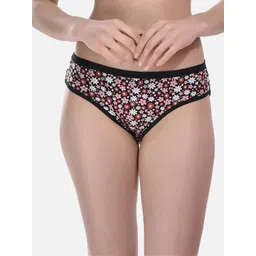 StyFun Floral Printed Cotton Hipster Briefs LS_Sarika_Panty_Black-picture-25