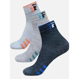 StyFun Men Pack Of 3 Striped Cotton Crew Length Ankle Running Socks-picture-40