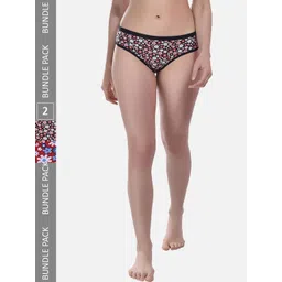 StyFun Pack Of 2 Printed Hipster Briefs LS_Sarika_Panty_BlackRed-picture-16