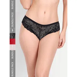 StyFun Pack Of 3 Floral Lace Bikini Panty-picture-23