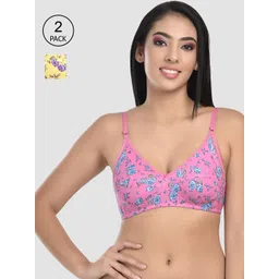 StyFun Pink & Yellow Floral Non Padded Bra-picture-34