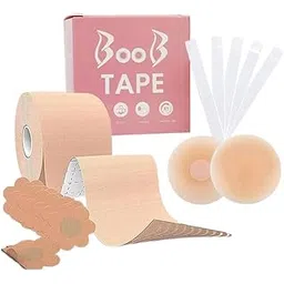 styfun Women Cotton Spandex Boob Tape Fashion Body Breast Lift Tape for Bra Multipurpose Beige-picture-17