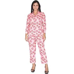 styfun Women Multicolor Rayon Leafy Printed Shirt with Palazzo Co Ord Set-picture-19