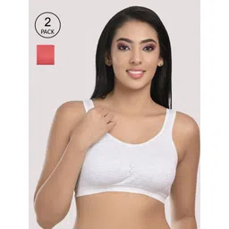 StyFun Women Pack Of 2 Grey & Red Cotton Blend Sports Bra-picture-33