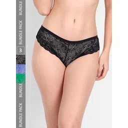 StyFun Women Pack Of 3 Self Design Basic Briefs-picture-18