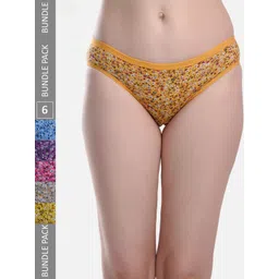 StyFun Women Pack Of 6 Printed Mid-Rise Hipster Briefs-picture-37