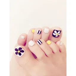 STYFY Set Of 24 Reusable Press On Artificial Nails & Manicure Kit - Floral Bands-picture-29