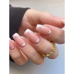 STYFY Set Of 24 Reusable Press On Artificial Nails With Glue & Manicure Kit French Romance-picture-13