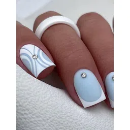 STYFY Set Of 24 Stick On Artificial Nails With Nail Buffer & Manicure Stick - Cozy Rosy-picture-18