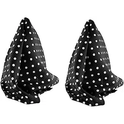 style along Black Pocket Square With White Polka Print Premium Mens Solid Micro Fiber Silk Satin Pocket Square Wedding Handkerchiefs- Pack of 2-picture-23
