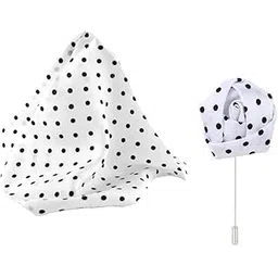 style along White Polka Black Dot Mens Solid Silk Satin Pocket Square Wedding Handkerchiefs Along With Handmade Polyester Rosebud Lapel Men Brooch Boutonniere Tuxedo Pin- Pack of 2-picture-22