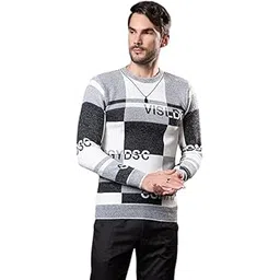 style dusk Mens Regular Fit Premium Round Neck Colorblocked Woolen Sweater for Winter Season-picture-36