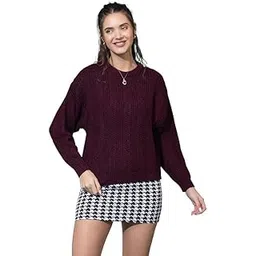 style dusk Women's Pullover Sweater | 100% Wool | Round Neck Full Sleeve | Stylish Sweater Crafted with Comfort Fit and Modern Clothing for Winter Season-picture-56