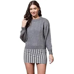 style dusk Women's Pullover Sweater | 100% Wool | Round Neck Full Sleeve | Stylish Sweater Crafted with Comfort Fit and Modern Clothing for Winter Season-picture-35