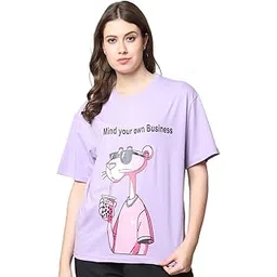 style go Pure Cotton Oversized Baggy Fit Drop Shoulder Latest Aesthetic & Cool Graphic Printed Half Sleeve Tshirt for Women || Trendy Tees || Casual Loose Korean T-Shirt-picture-11