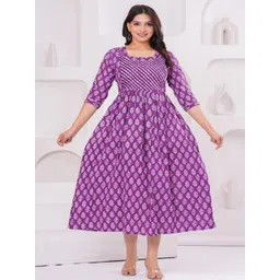 Style Heaven Floral Printed Pure Cotton Maternity Angrakha Kurti-picture-34