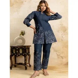 Style Heaven Printed Pure Cotton Tunic & Trousers Co-Ord Set-picture-24