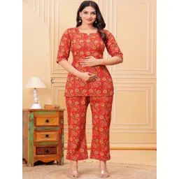 Style Heaven Women Cotton Printed Kurta With Pant Co-Ords-picture-28