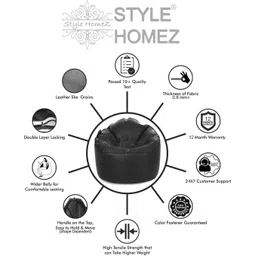 style homez XXL Modern Mooda Rocker Bean Bag SofaWith Bean Filling image 3