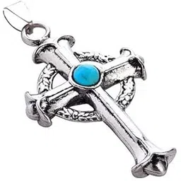 style kraft-jewellery STYLE KRAFT Mens Jewellery Silver Turquoise Celtic Cross Pendant Necklace Religious Jewelry Men Unisex Chain Pendant Cross Pendant-picture-33