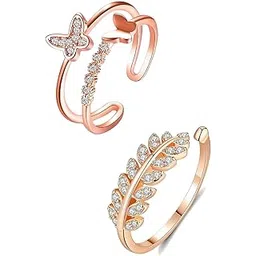 style kraft-jewellery STYLE KRAFT Women Jewellery Rings for women stylish combo Butterfly Ring for Girls AD Daimond Golden Finger Ring for Womens Jwellery Gift For Her-picture-23