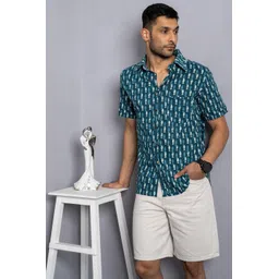 Style Matters Men Standard Fit Spread Collar Conversational Printed Cotton Casual Shirt-picture-13