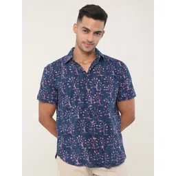 Style Matters Men Standard Fit Spread Collar Floral Printed Cotton Casual Shirt-picture-39