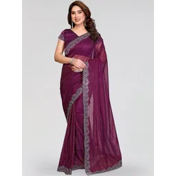 STYLE MODA Embellished Sequinned Net Heavy Work Saree-picture-13