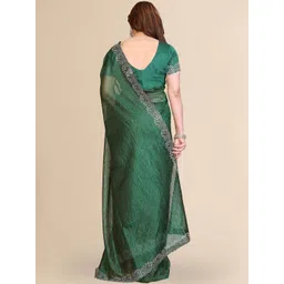 STYLE MODA Embellished Sequinned Net Heavy Work Saree image 3