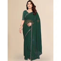 STYLE MODA Embellished Sequinned Poly Georgette Heavy Work Saree-picture-31