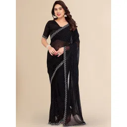 STYLE MODA Embellished Sequinned Satin Heavy Work Saree-picture-32