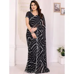 STYLE MODA Leheriya Sequinned Poly Georgette Saree-picture-29