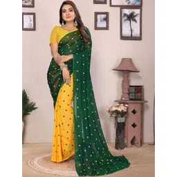 STYLE MODA Polka Dot Poly Georgette Half and Half Saree-picture-22