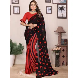 STYLE MODA Polka Dot Poly Georgette Saree-picture-17