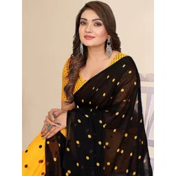 STYLE MODA Polka Dot Poly Georgette Saree image 3