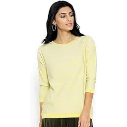 style quotient by noi NOI Women Yellow & Silver Solid Shimmer Sweater-picture-11