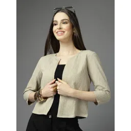 Style Quotient Beige Polyester Solid Regular Fit Shrug-picture-36