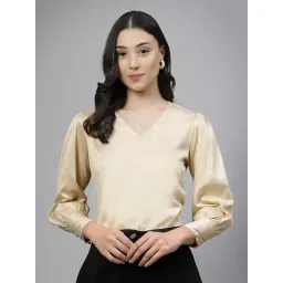 Style Quotient Beige Satin Solid Formal Top-picture-23